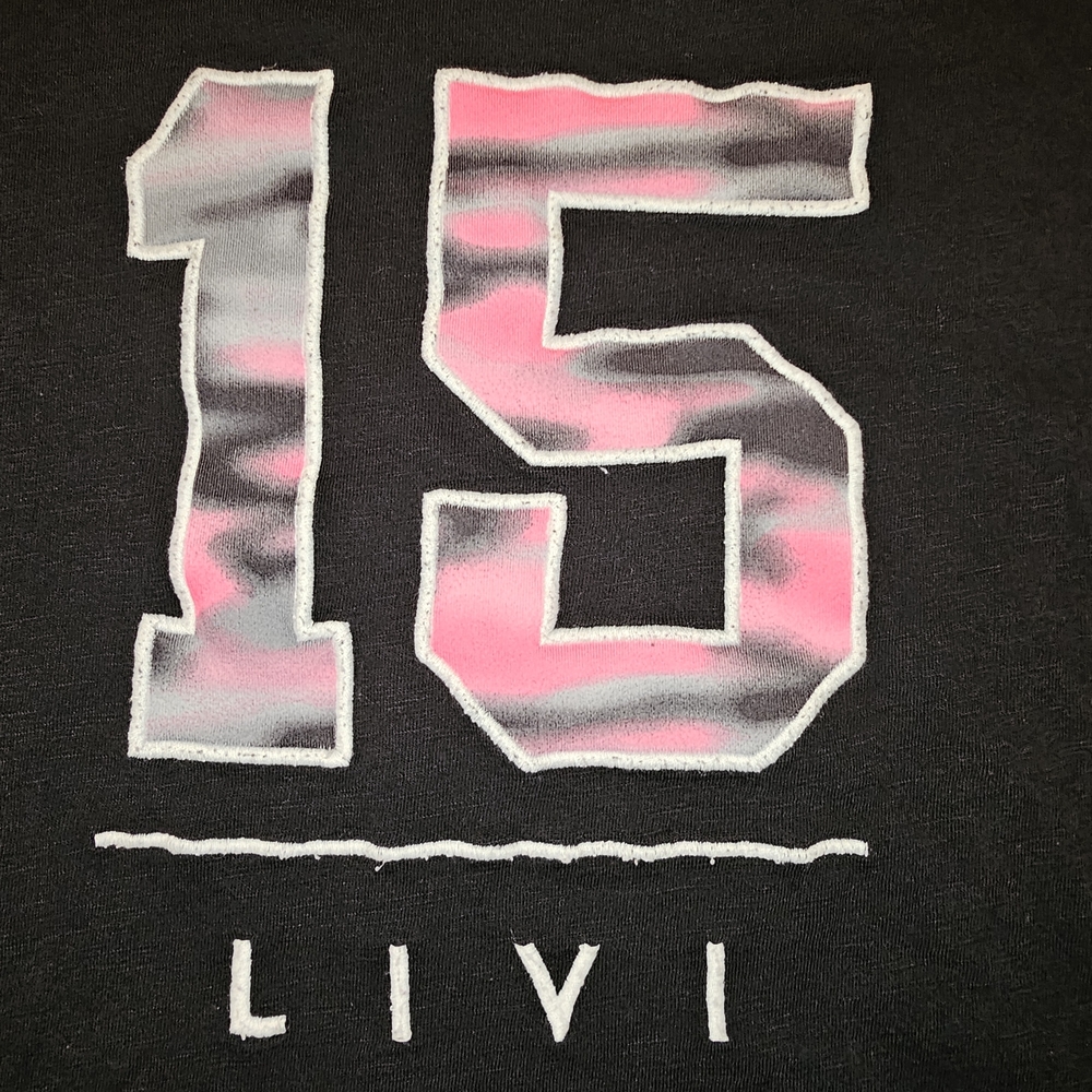 Lane Bryant Long Sleeve Tee - Black with Pink and Gray Accents